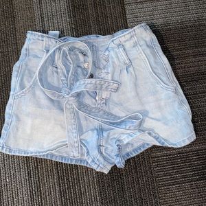 High waisted tie shorts